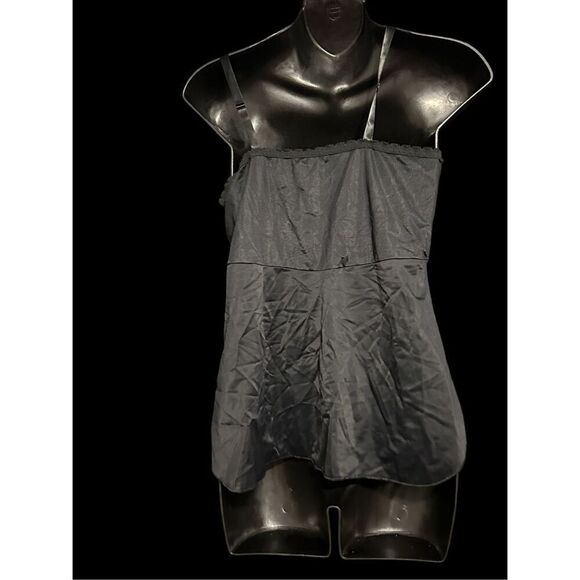 BEAUTIFUL Vintage  SHADOWLINE Slip top 38 tall Nylon, black Work Sleep Everyday - Picture 6 of 8